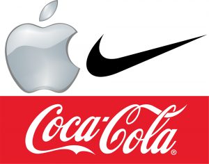 Apple, Nike, and Coke Logos